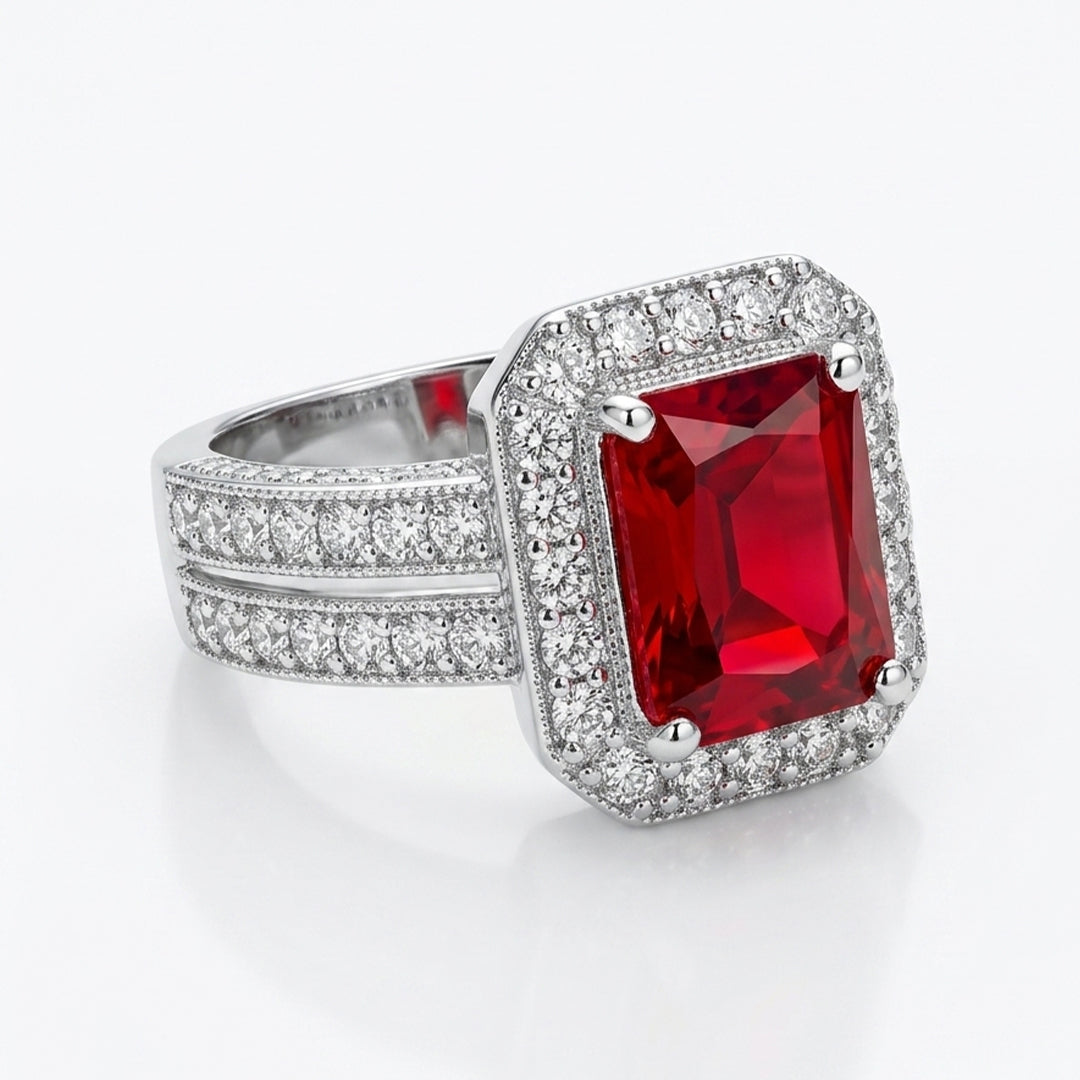 Ruby Cocktail Adjustable Ring