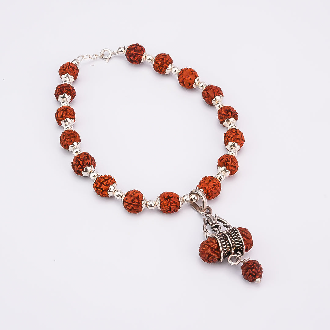 Rudraksh Shiv Bracelet Pure 925 Silver