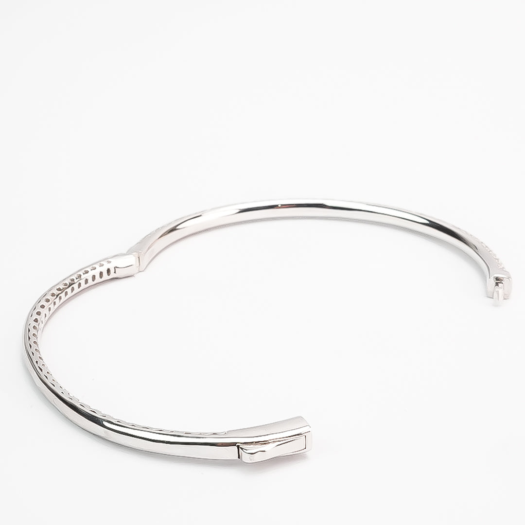 Silver Dainty Diamond Cut Bracelet
