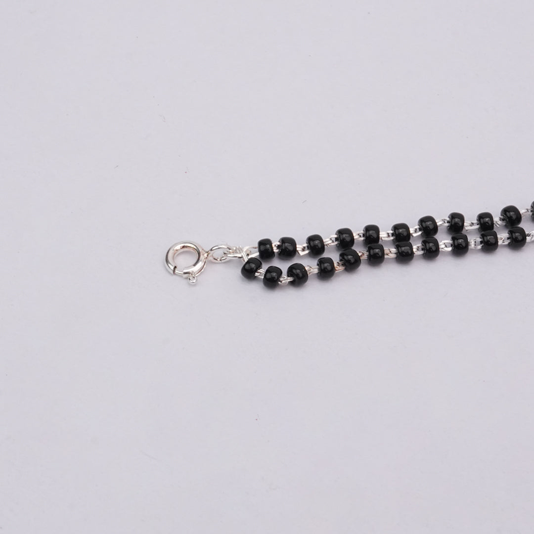 Silver Duo Layer Nazar Anklet