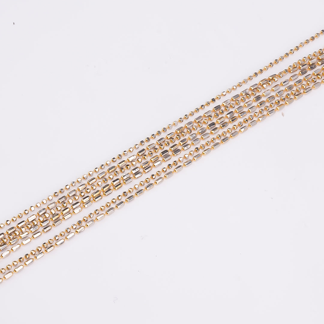 Silver Duo-Tone Layered Italian Chain
