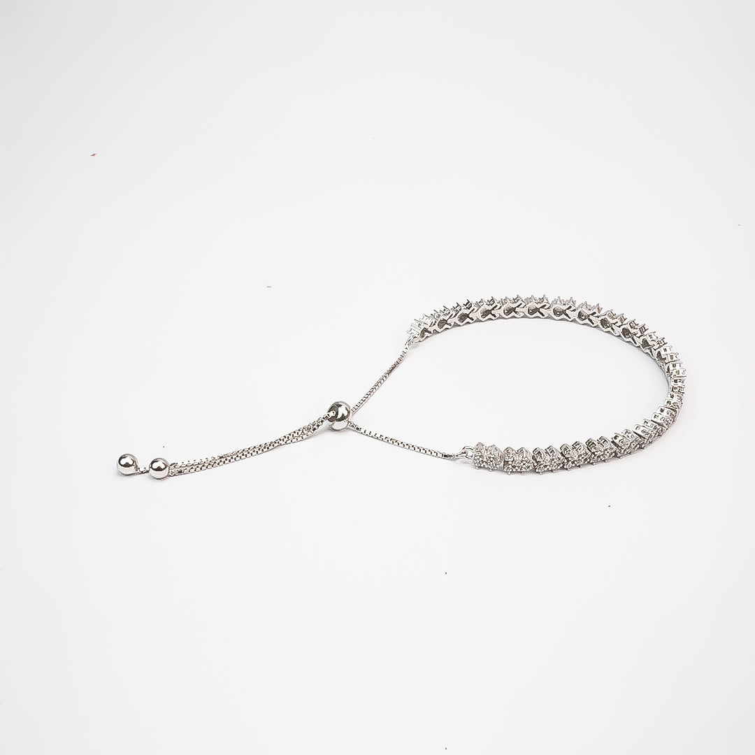 Silver Glittering Adjustable Bracelet
