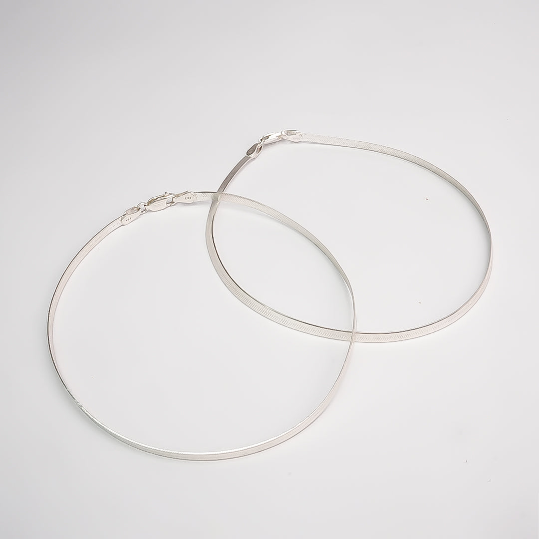 Silver Snake Chain Anklet Silver