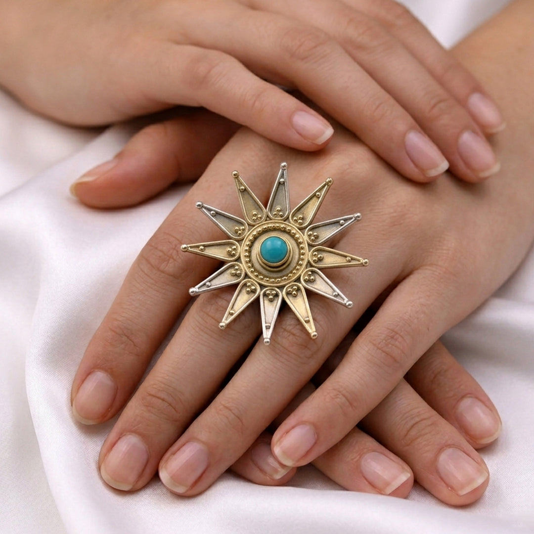Tara Turquoise Adjustable Ring
