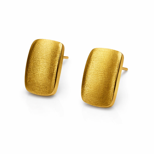 Golden Aura Stud Earrings Pure 925 Silver