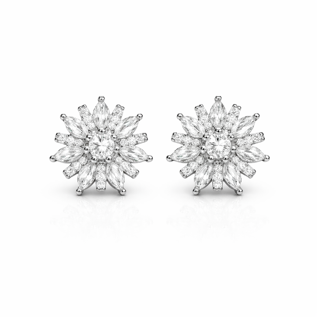 Flora Glow Studs Pure 925 Silver