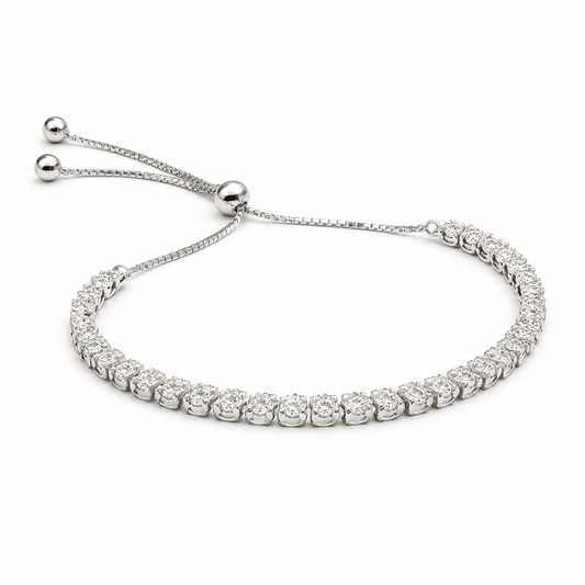 Silver Glittering Adjustable Bracelet