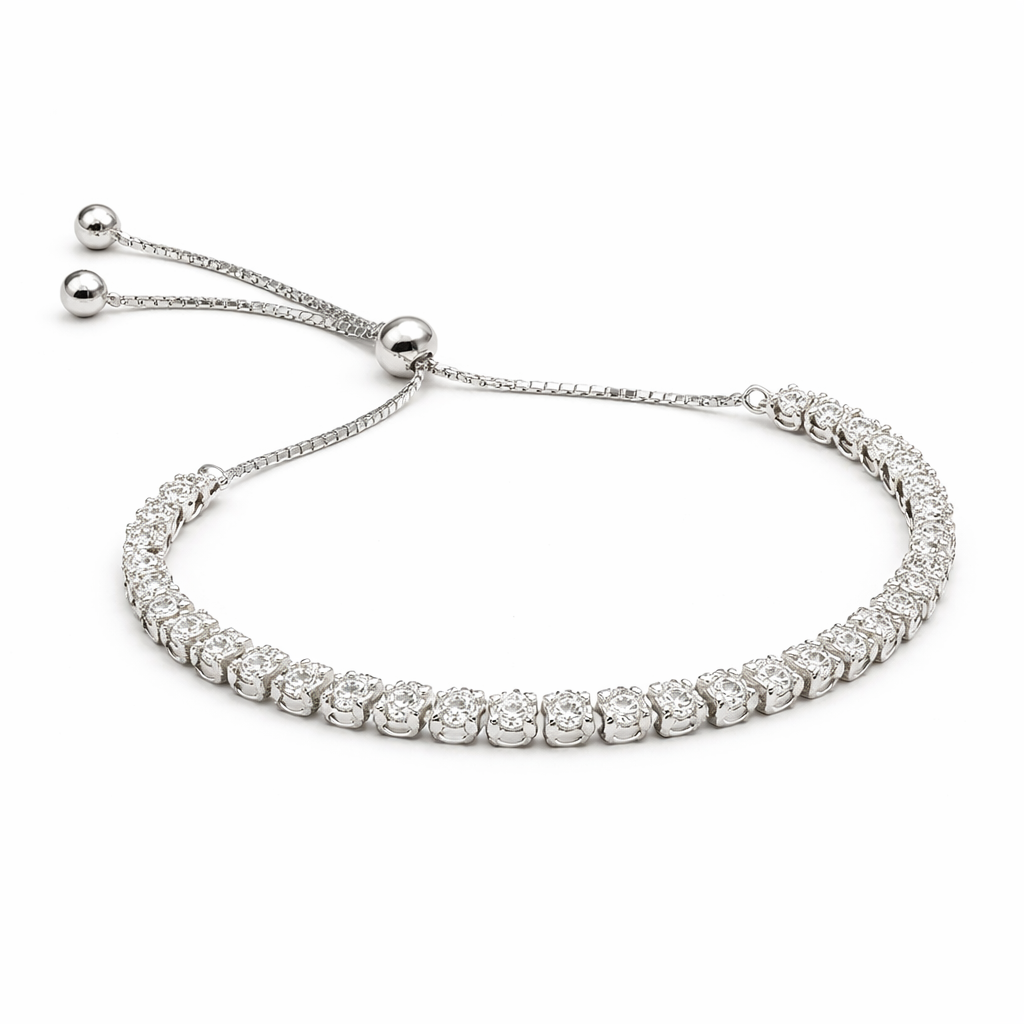 Silver Glittering Adjustable Bracelet