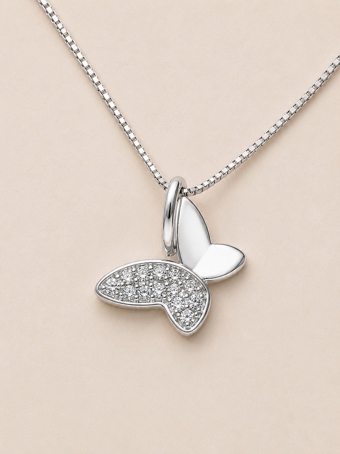 🦋 Butterfly Elegance 925 Sterling Silver Necklace & Earring Set