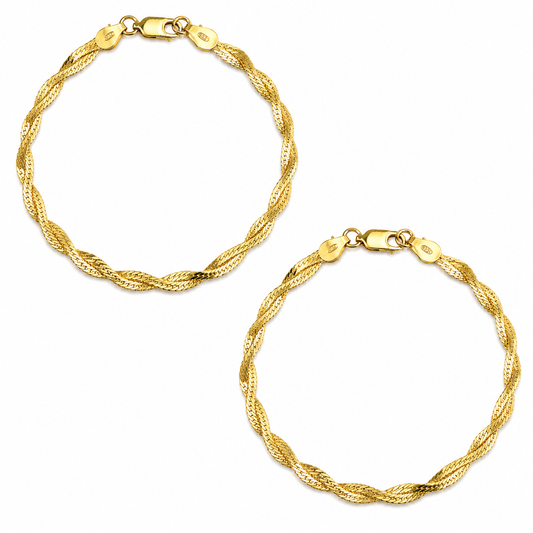 Golden Twisted Weave Kids Anklet(Single)