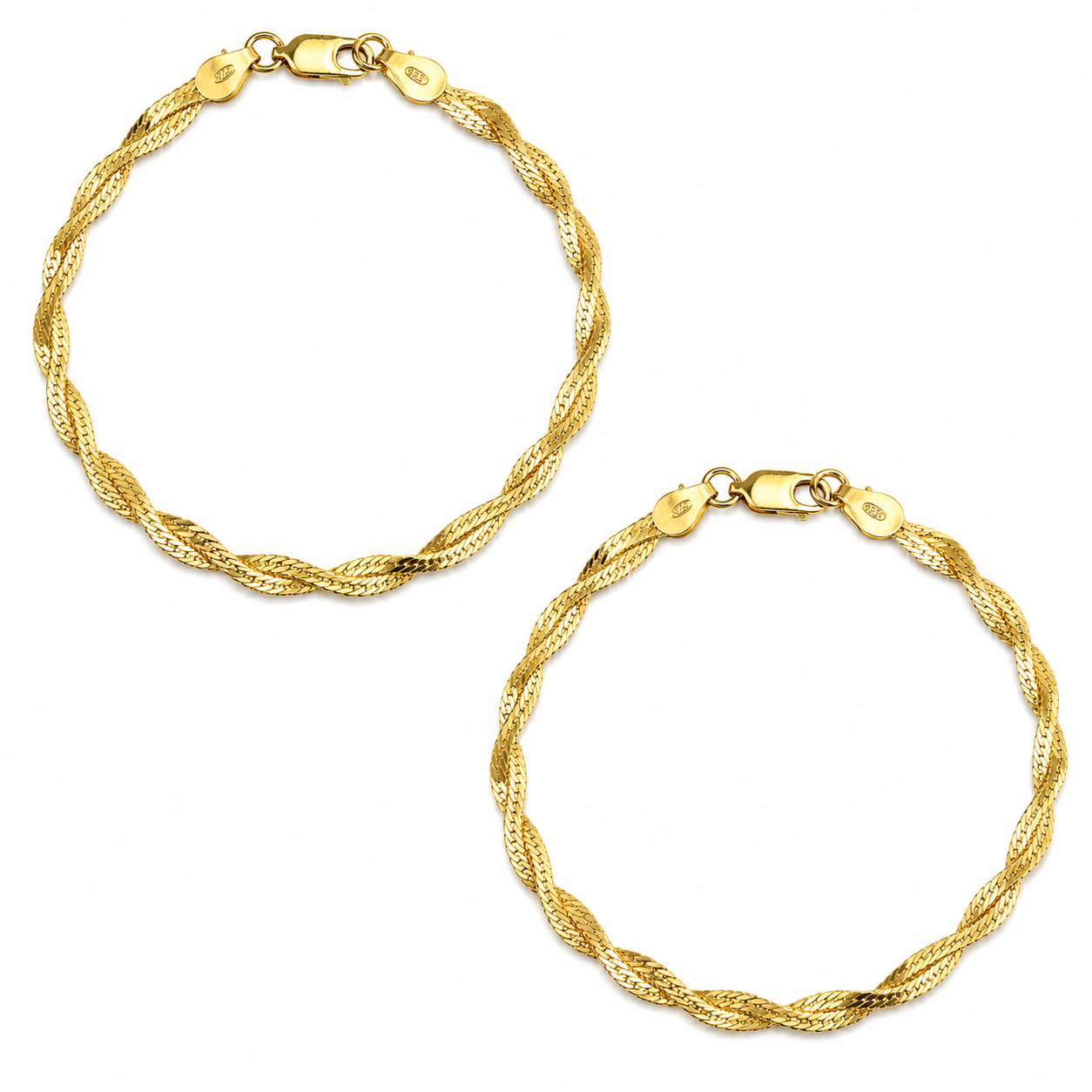 Golden Twisted Weave Kids Anklet(Single)