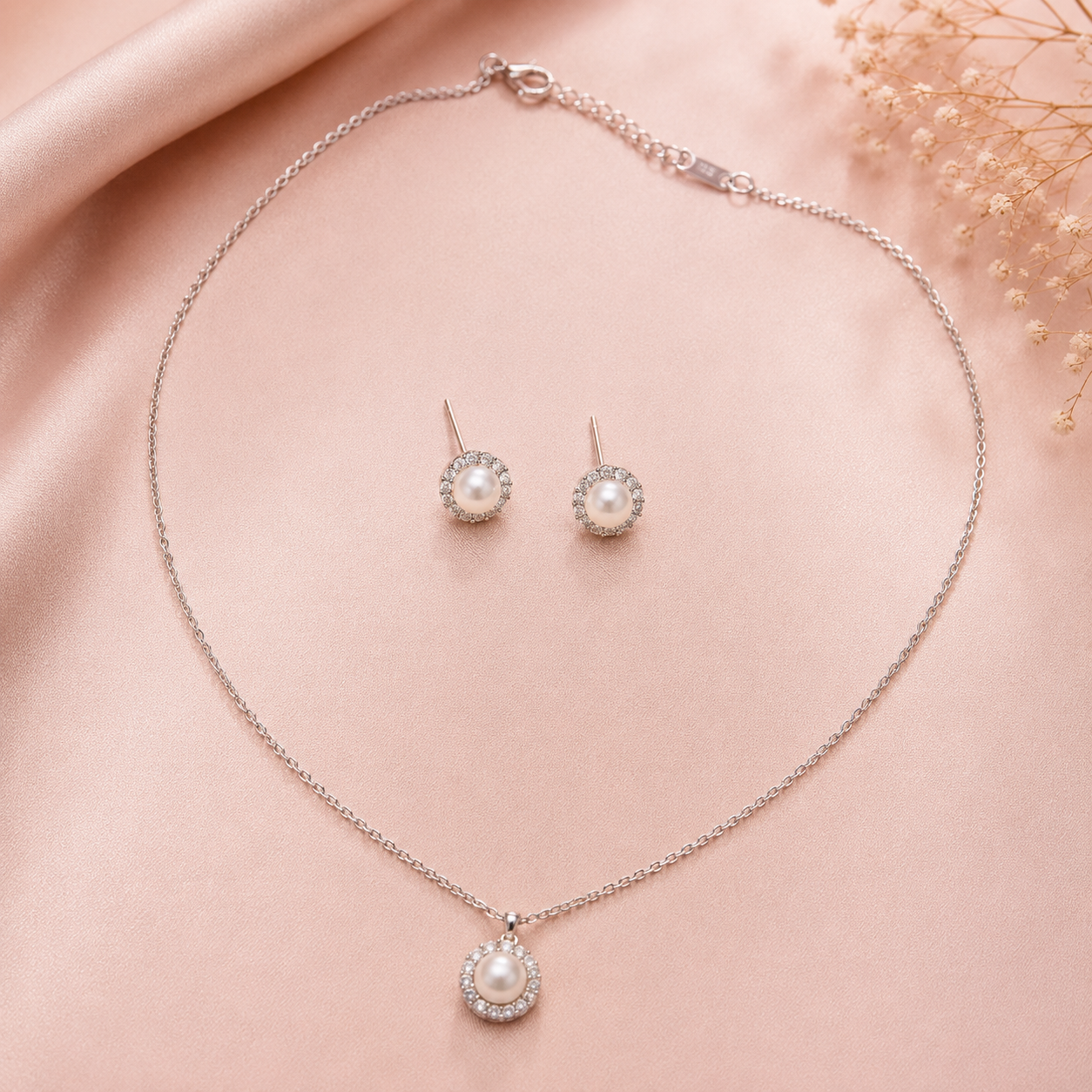 Pearl Elegance Necklace & Earrings Set