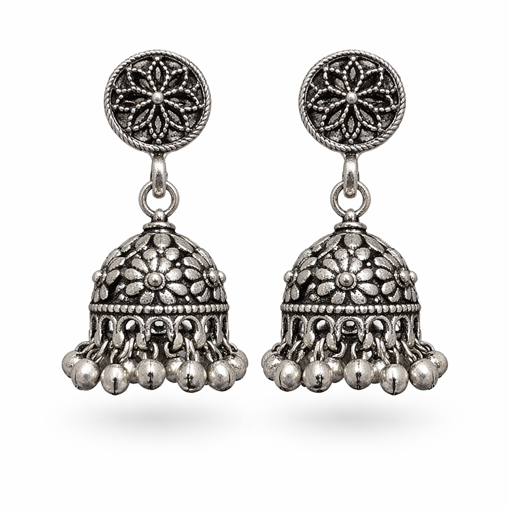 Surya Dangle Oxidised Jhumki