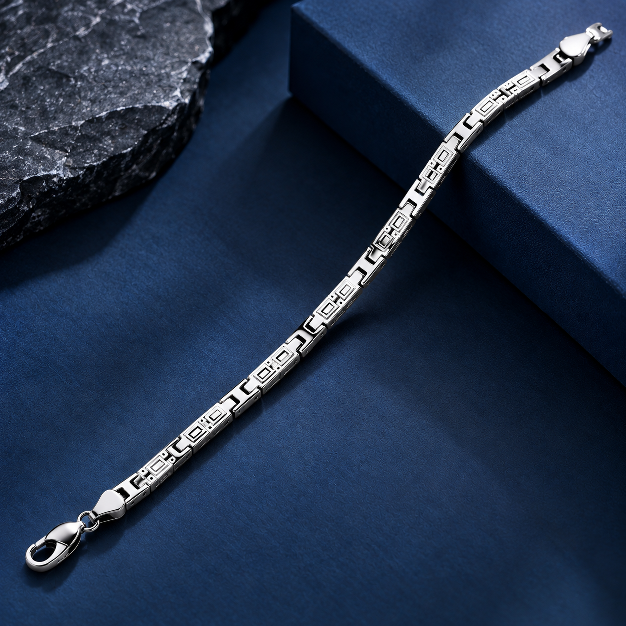 Taravya Men’s Almafi Link Silver Bracelet