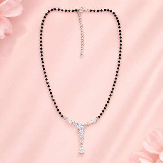 🖤 Black Bead Elegance 925 Sterling Silver Mangasutra