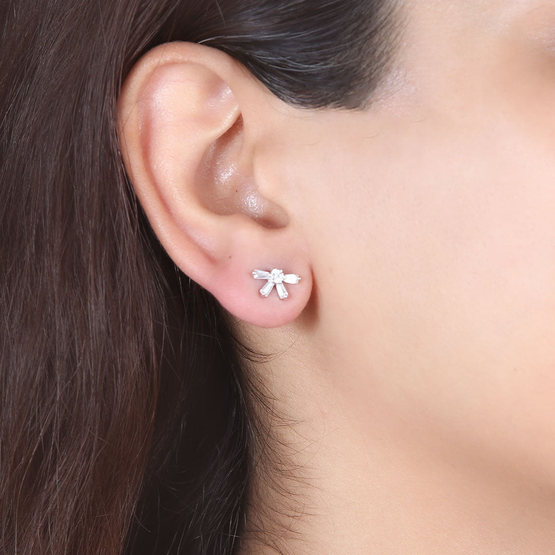 Asymmetric Pure 925 Silver Earrings