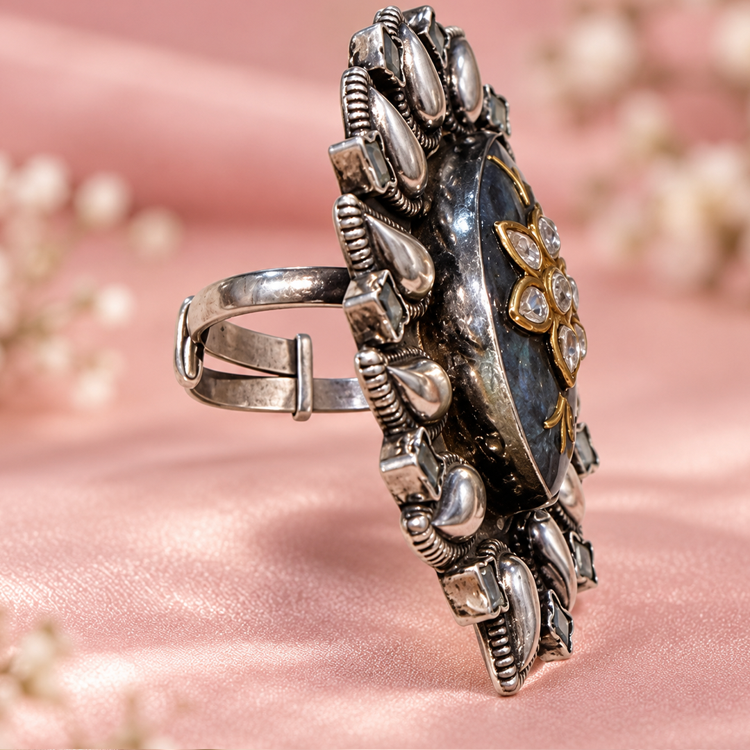 Ruhani Statement Silver Ring