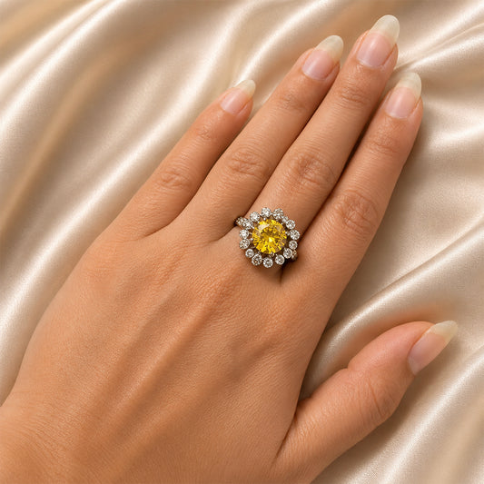 Sunflower Silver Adjustable Ring