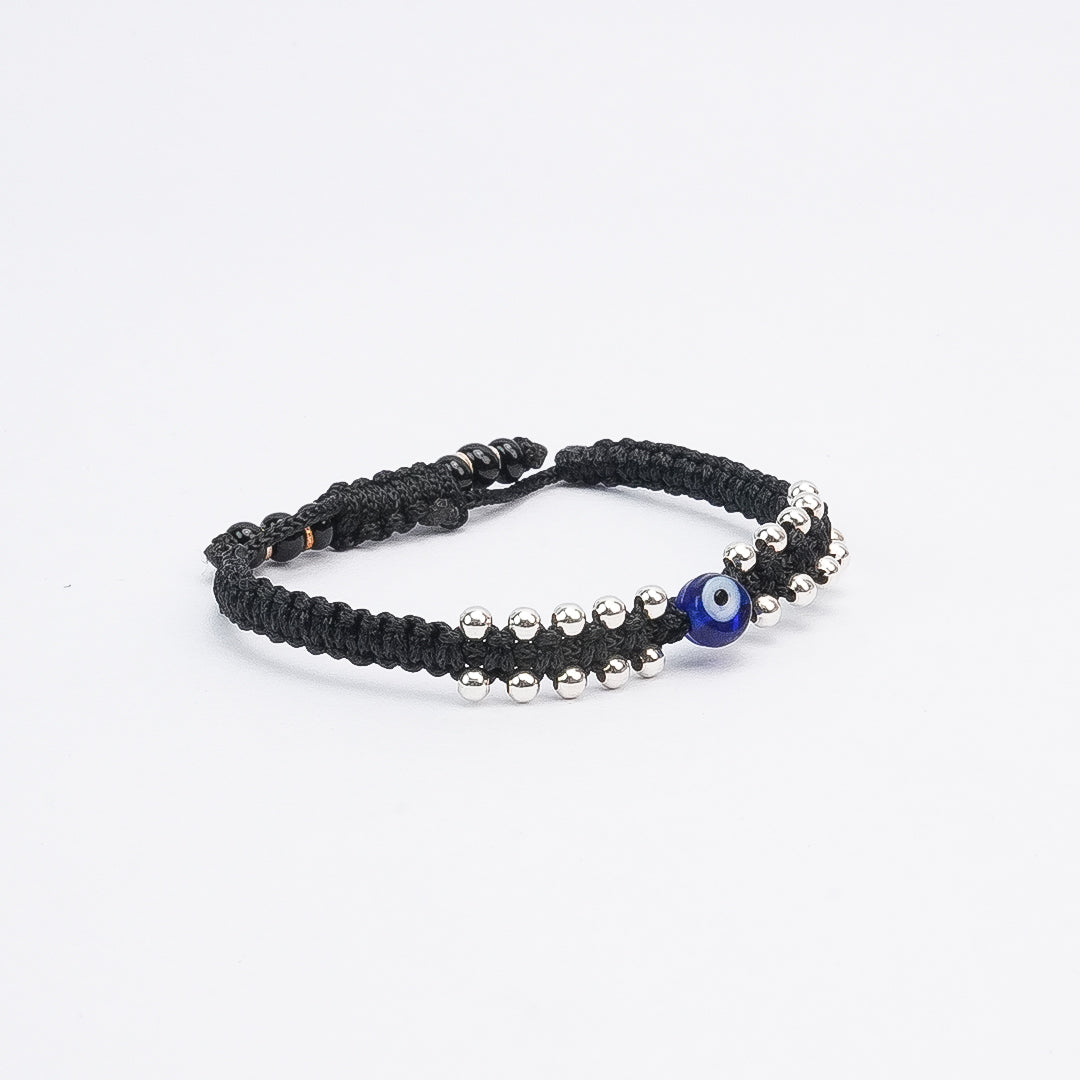 Silver Evil Eye Shield Kids Bracelet