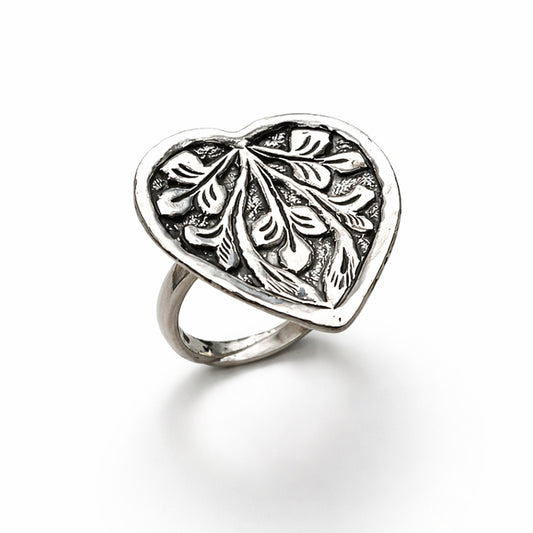 Heart Silver Adjustable Ring
