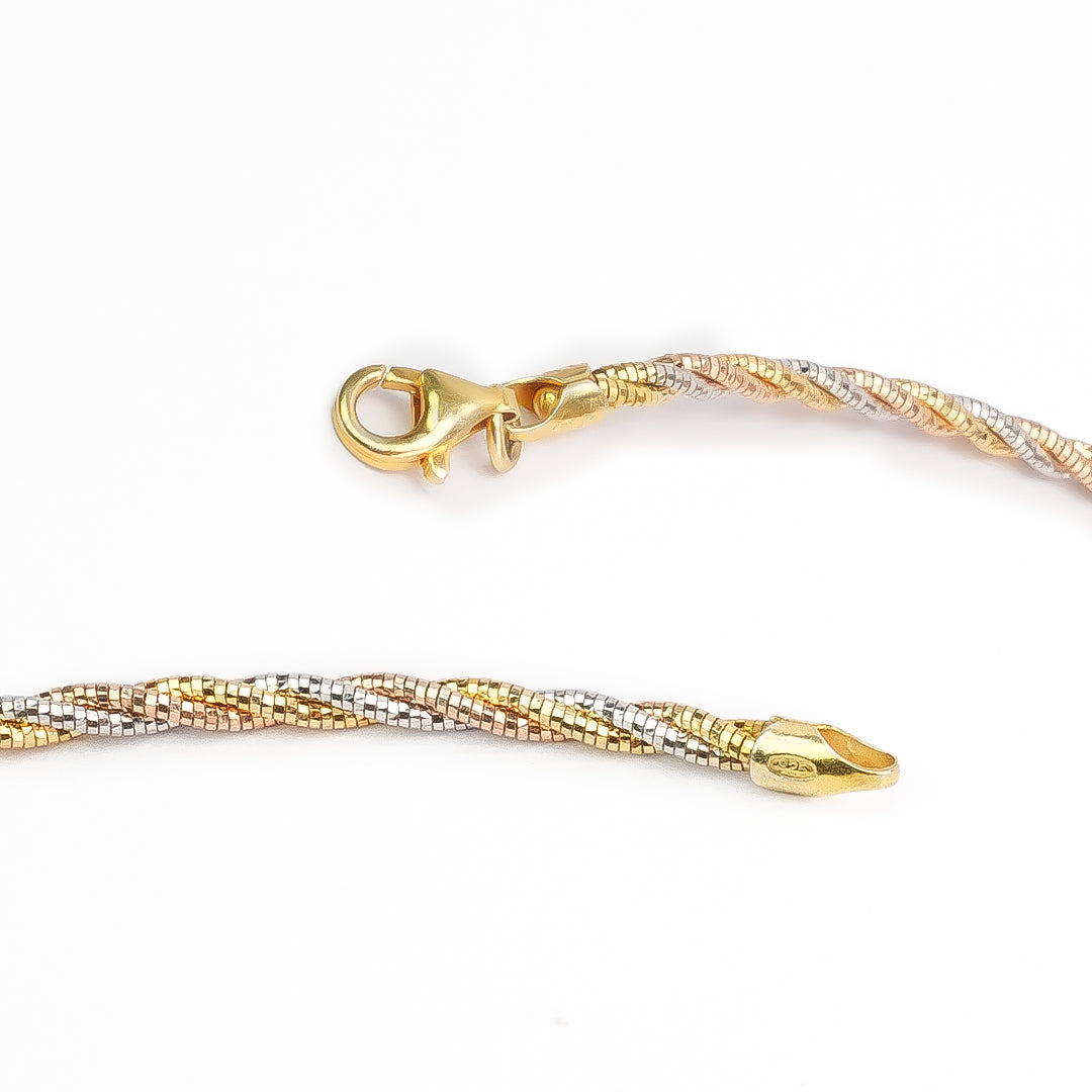 Italian Dual Glow Silver Anklet