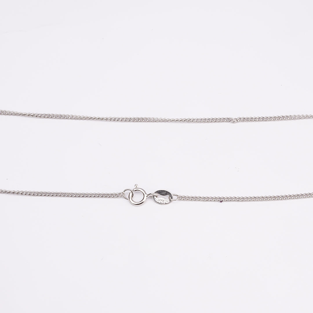 Silver P Initial Pendant Chain