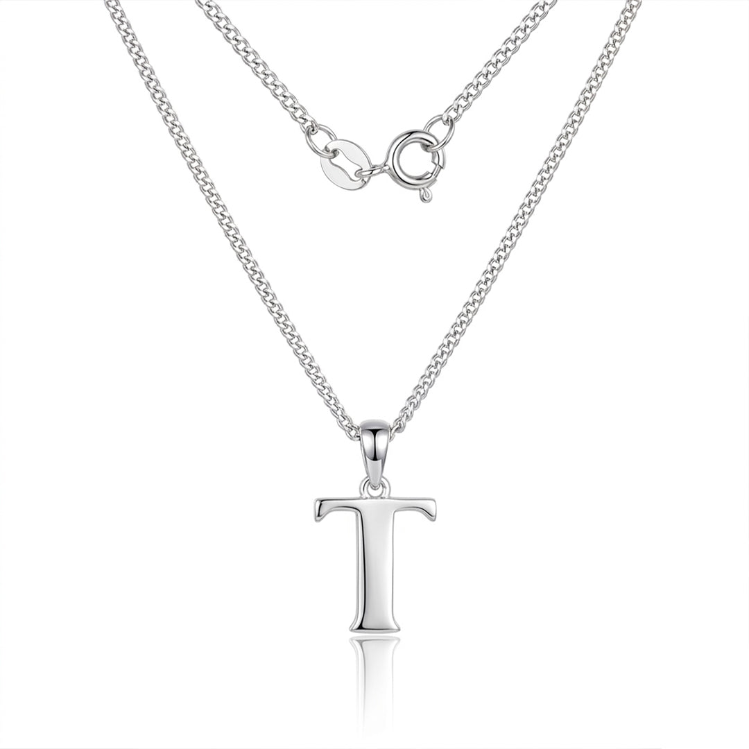 Silver T Initial Pendant Chain