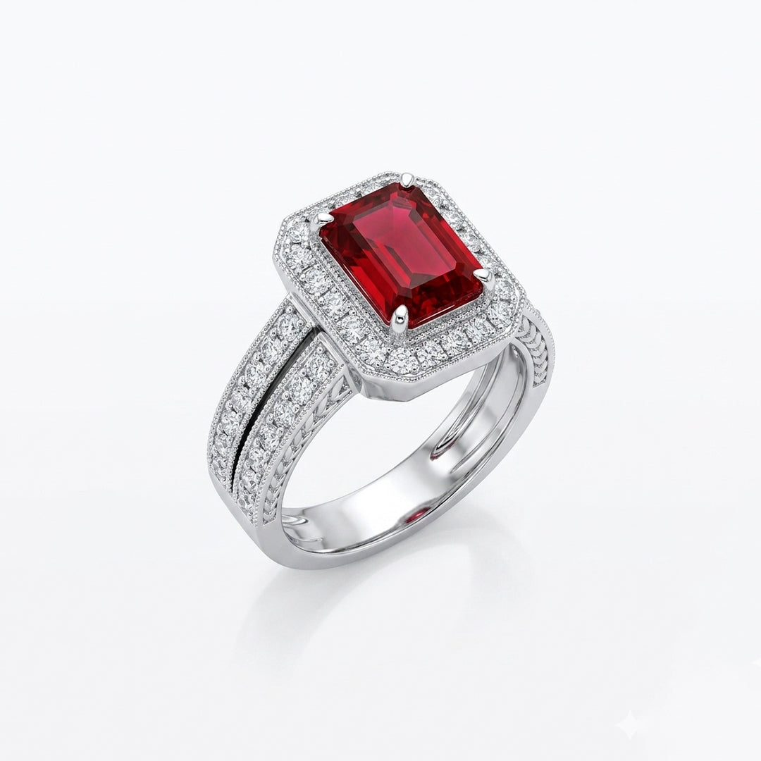 Ruby Cocktail Adjustable Ring