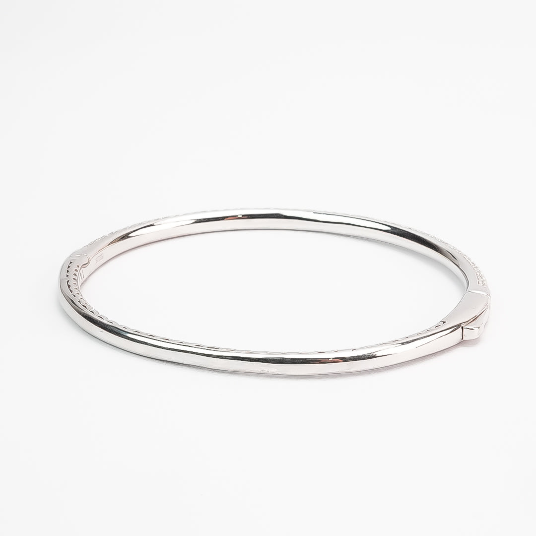 Silver Dainty Diamond Cut Bracelet