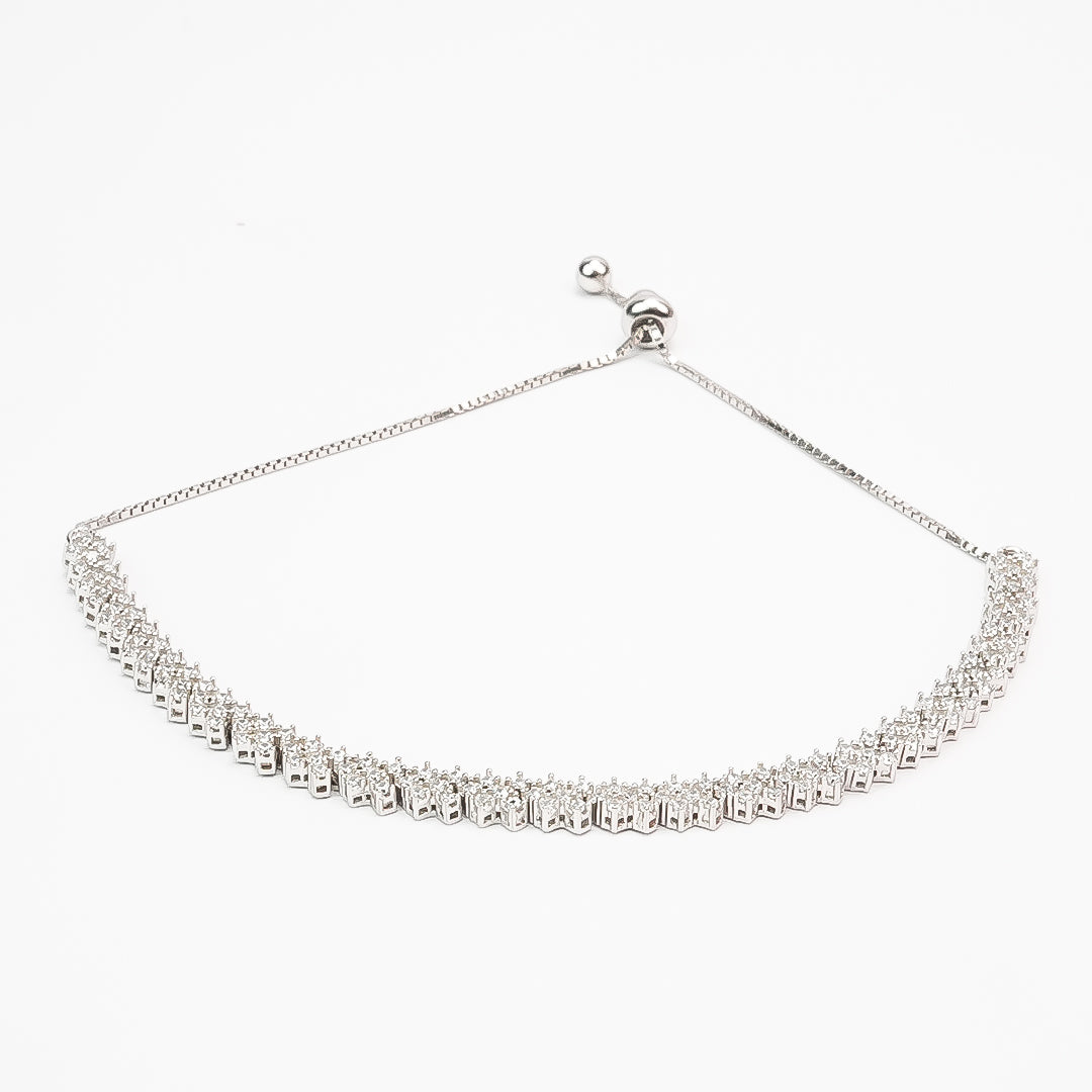 Silver Glittering Adjustable Bracelet