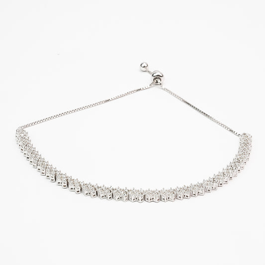Silver Glittering Adjustable Bracelet