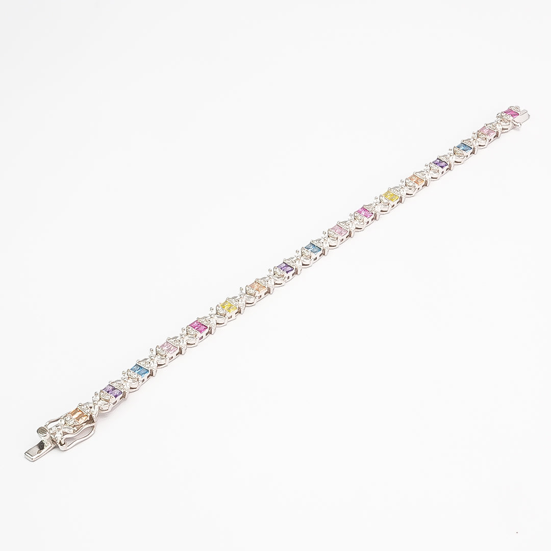 Silver Multicolour Tennis Bracelet