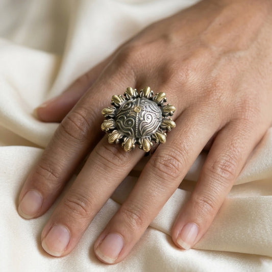 Sunburst Glow Adjustable Ring