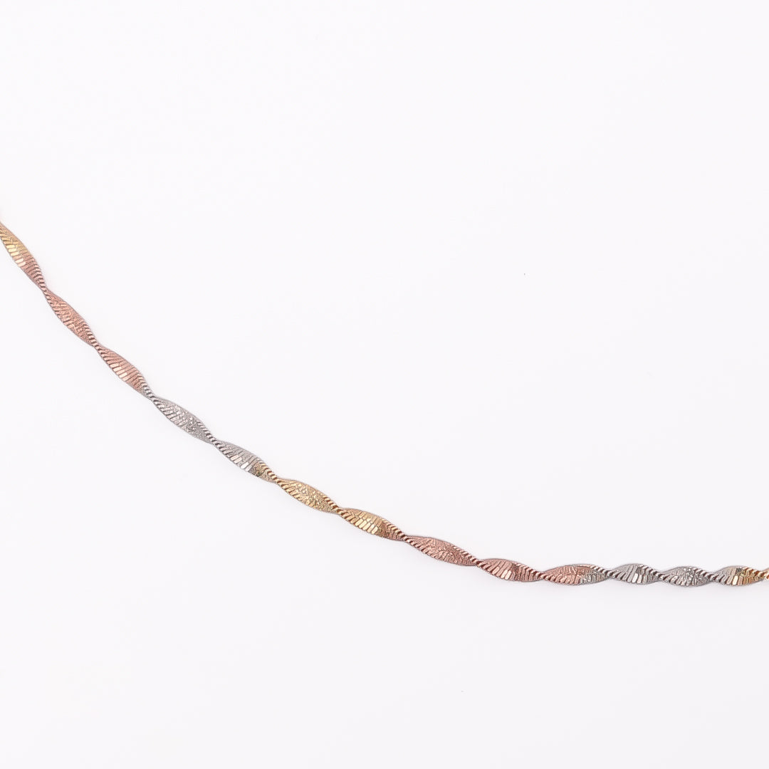 Tri Color Italian Chain Pure 925 Silver