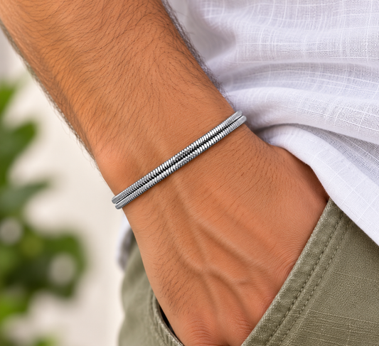 Taravya Men’s Premium Snake Chain Silver Bracelet
