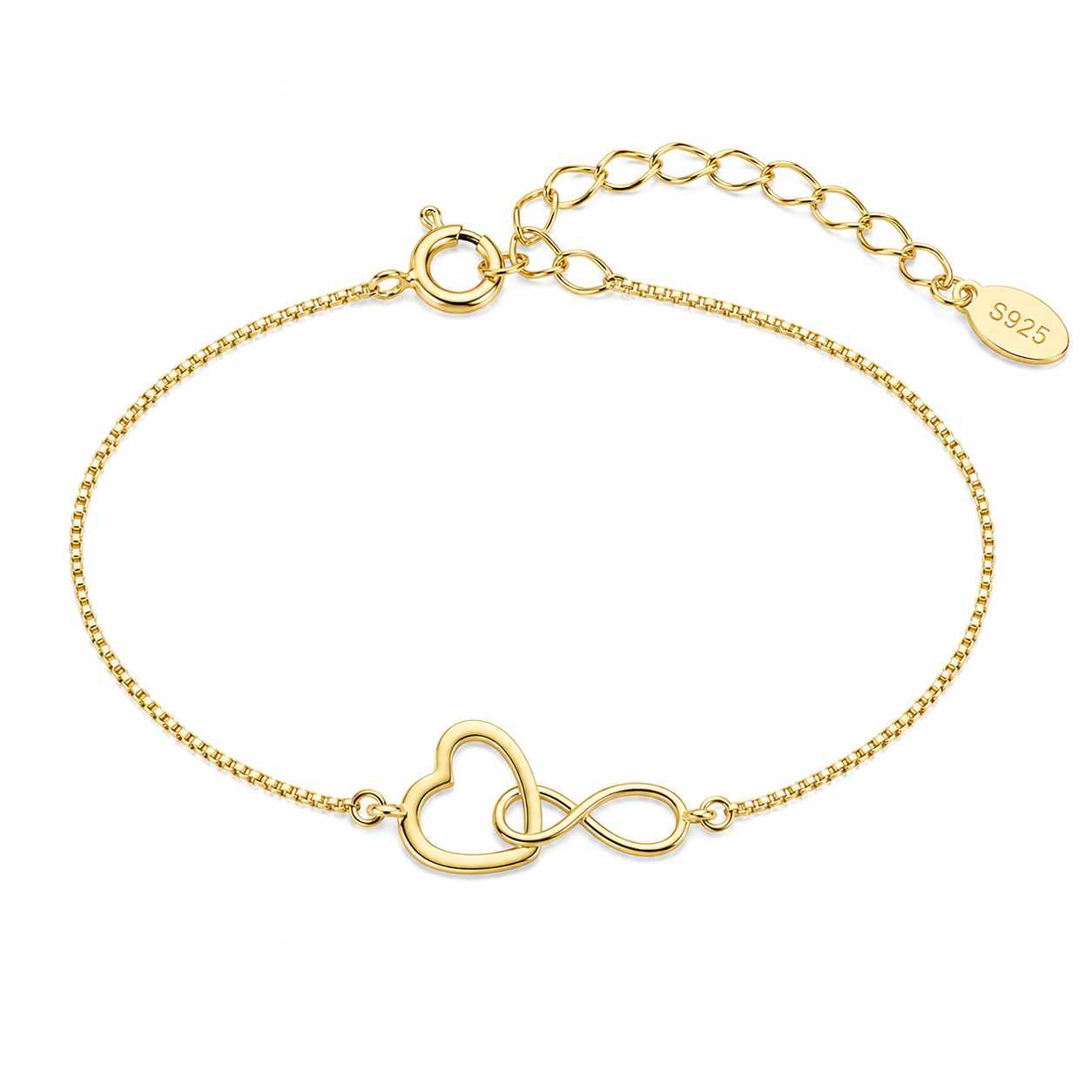 Infinite Heart 925 Sterling Silver Bracelet