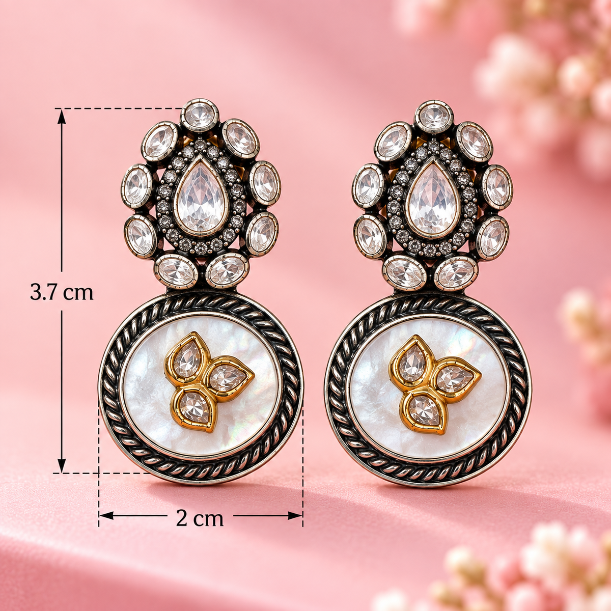 Taravya 925 Silver Pearl Bloom Drop Earrings