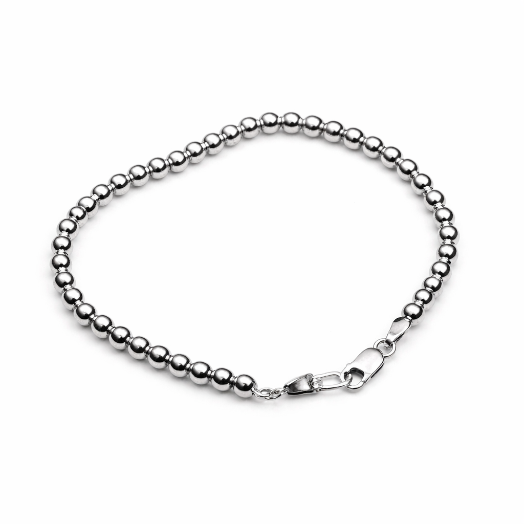 Silver Glow Beaded Bracelet