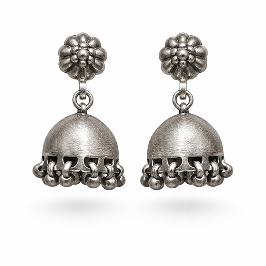 Classic Oxidised Jhumki Earrings