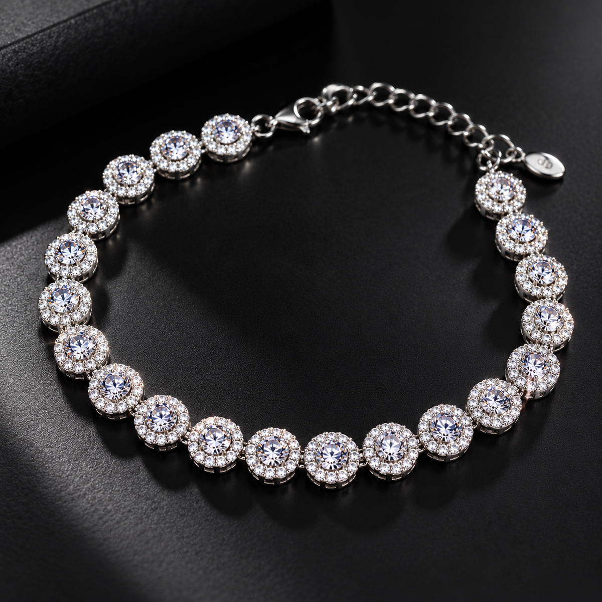Taravya Women’s Radiant Halo Crystal Bracelet