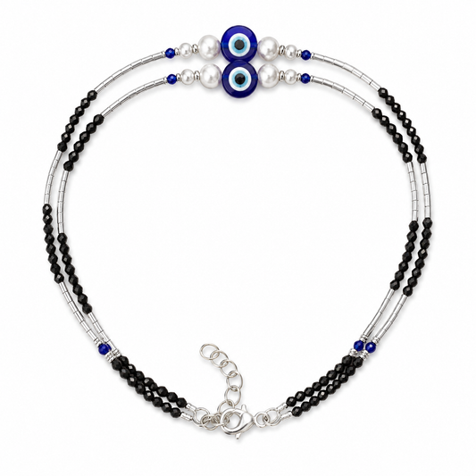 Evil Eye Charm Anklet – 925 Sterling Silver(Single)