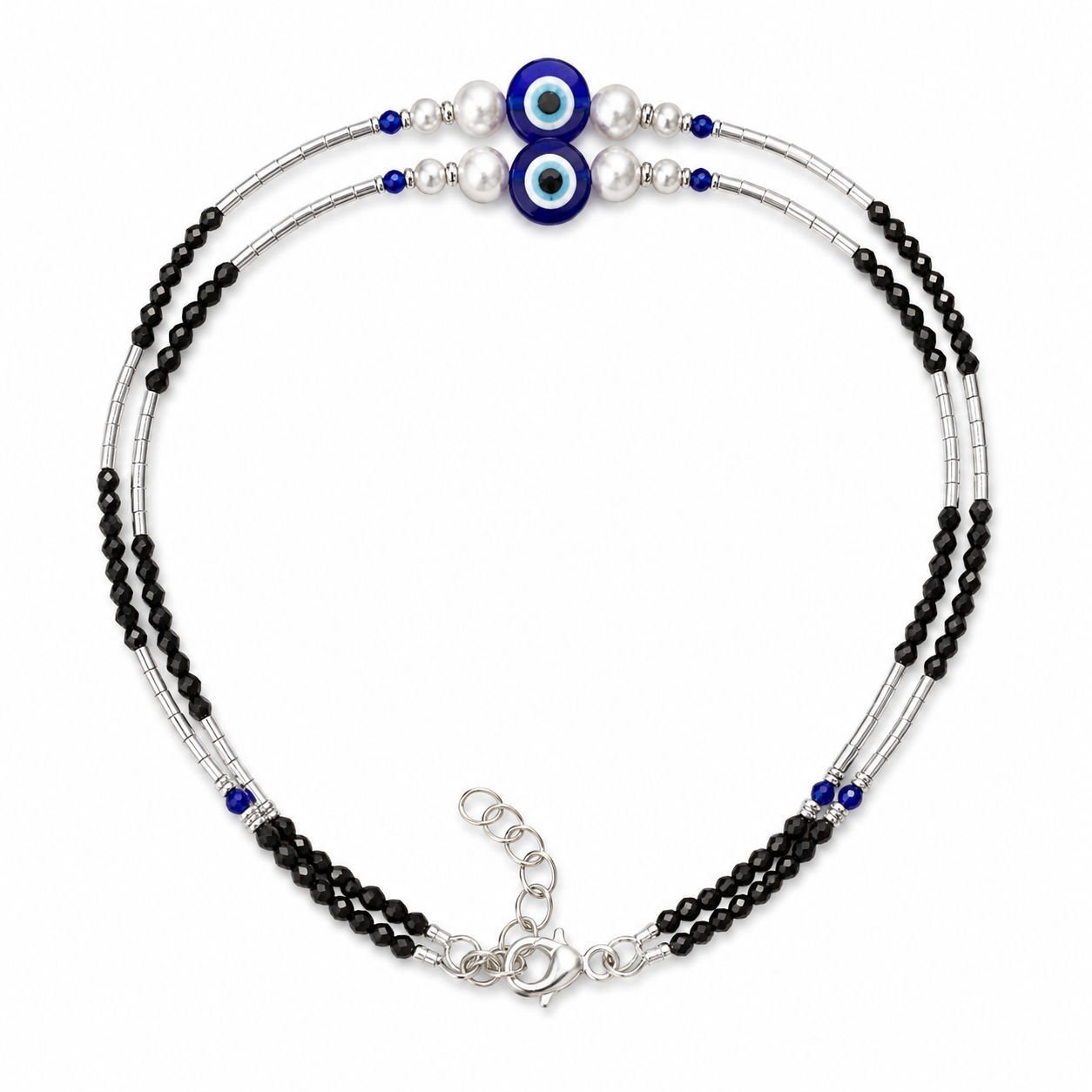 Evil Eye Charm Anklet – 925 Sterling Silver(Single)