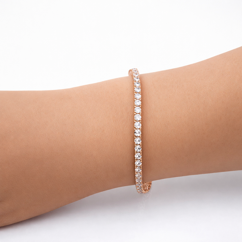 Rose gold tennis bracelet