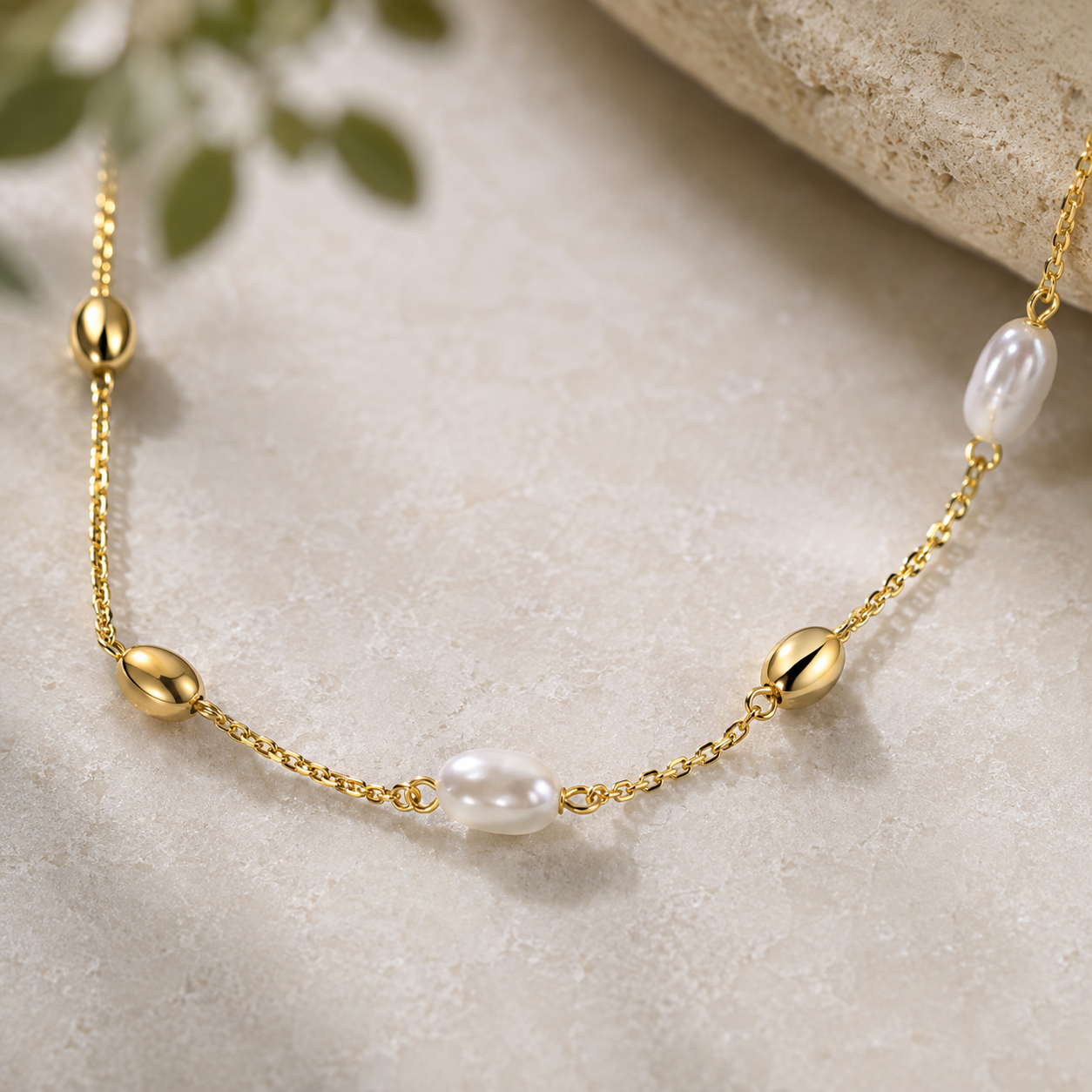 Pearl Elegance Station Necklace