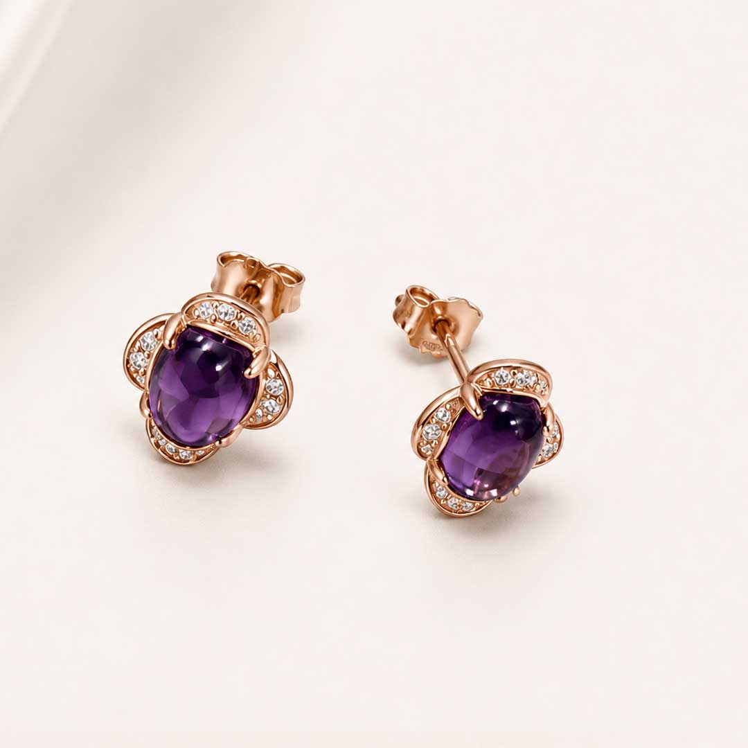 Lavender Glow Adjustable Length Earrings Pure 925 Silver