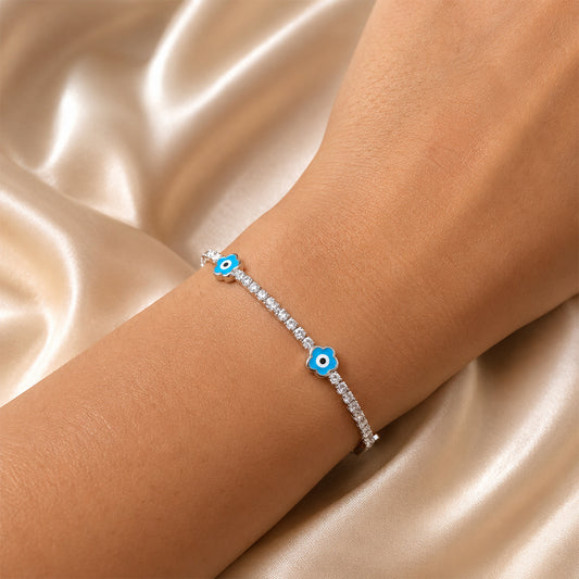 Blue Blossom Silver Bracelet