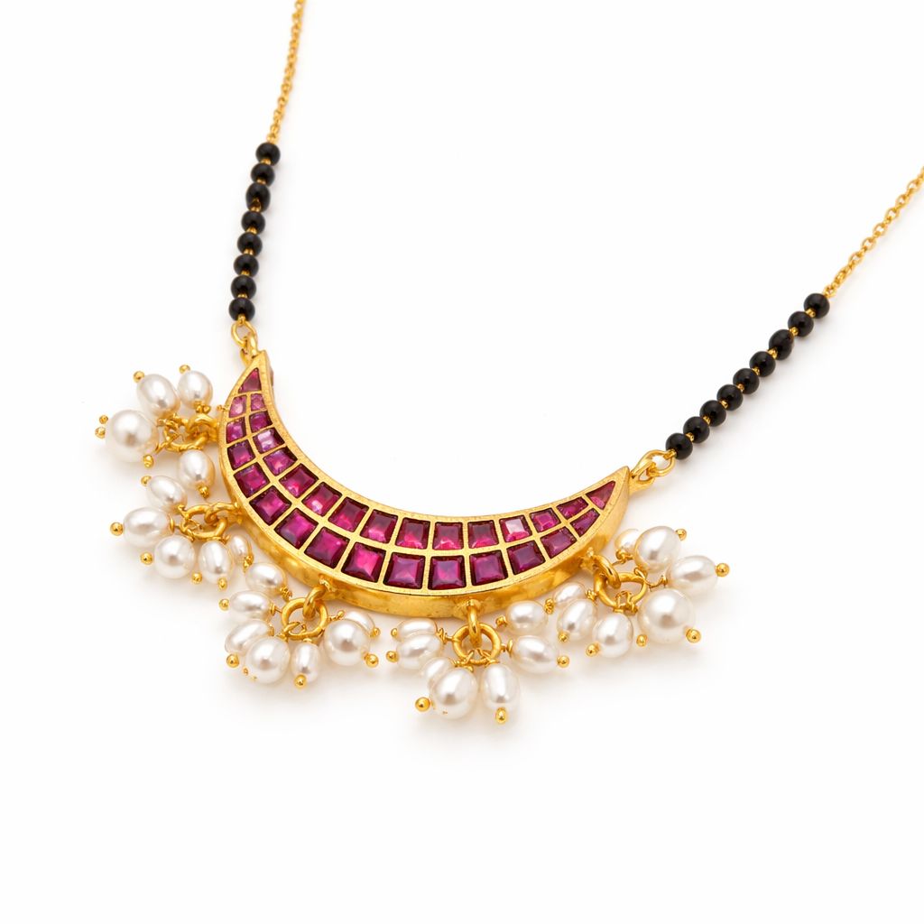 Blush Radiance Silver Mangalsutra