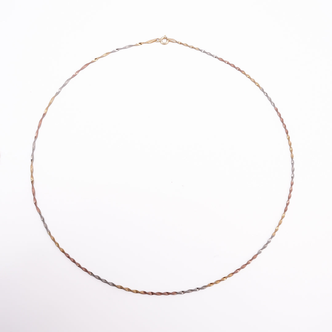 Tri Color Italian Chain Pure 925 Silver