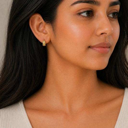 Gold Weave Hoops