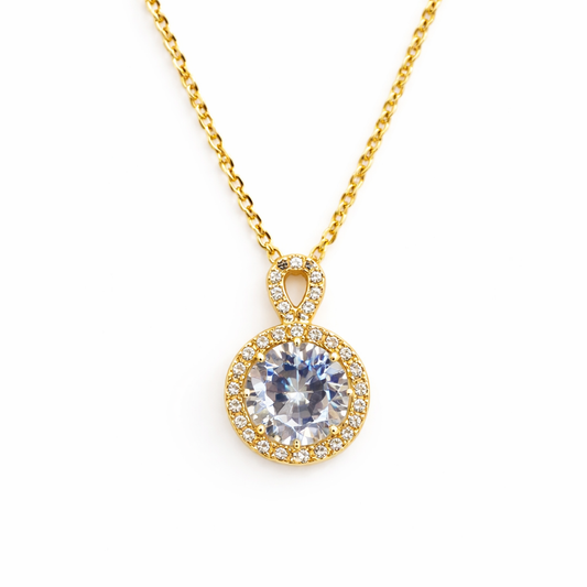 Golden Solitaire Necklace